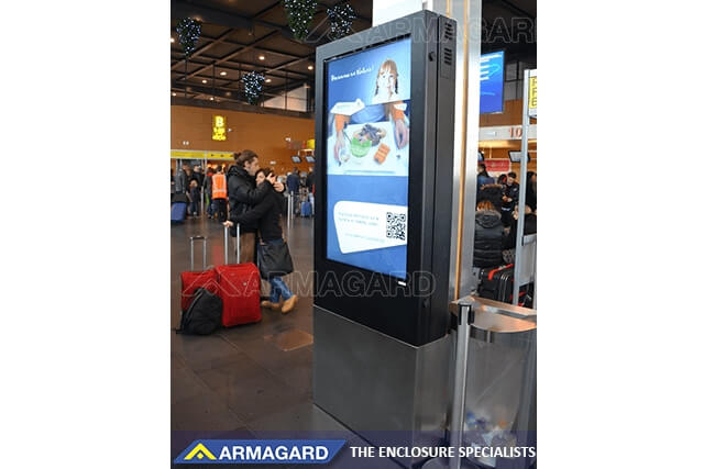 Totem Armagard d'affichage dynamique pour les aéroports résistant aux intempéries