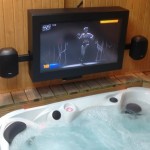 Digital signage au bord de la piscine