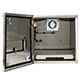 Une armoire imprimante d'étiquettes Zebra ZT411 résistante à l'eau ouverte avec ventilateur interne de recirculation et joints de porte étanches