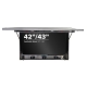Coffret écran inox IP 42" orienté vers l’avant, ouvert, avec Hisense 43E6NT installé