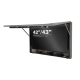 Coffret écran inox IP 42" orienté vers la gauche, ouvert, avec Hisense 43E6NT installé