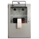 Coffret pour imprimante industriel avec vue de face, trappe ouverte