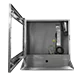Poste de travail informatique industriel étanche, porte avant ouverte | SENC-500 [product image]