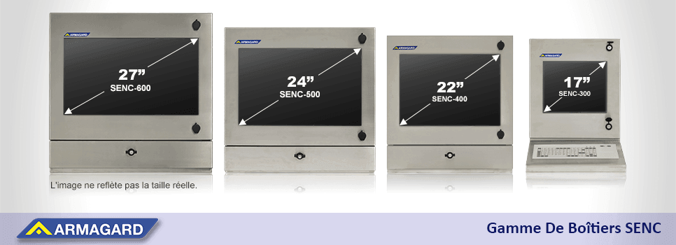 Tailles de la gamme Armagard SENC pour une etanche informatique industrielle armoire
