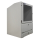 Vue gauche du poste de travail avec armoire de protection informatique