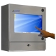 Ecran tactile 22 IP65 fermé, orienté vers la gauche
